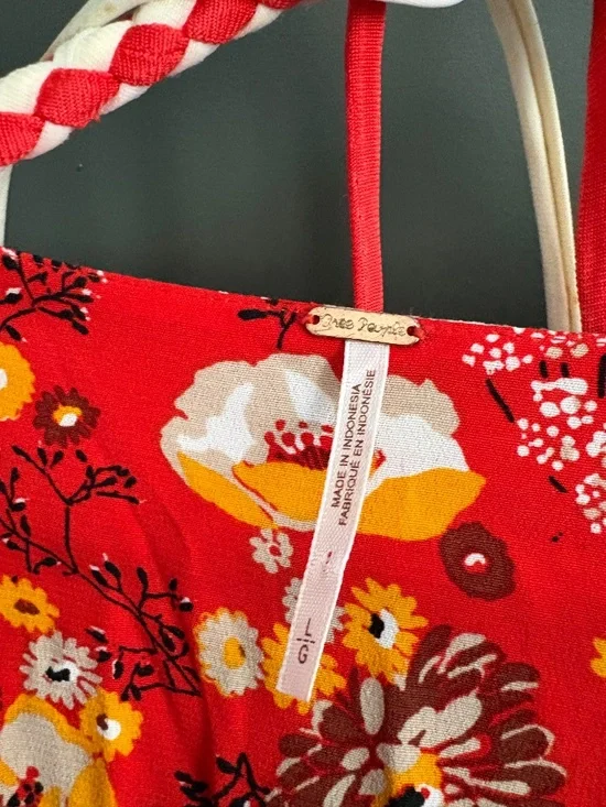 Free People Floral Wrap Maxi Dress Flower Size Large - Picture 4 of 4